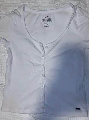 Hollister  White Baby Tee Button-Up Top