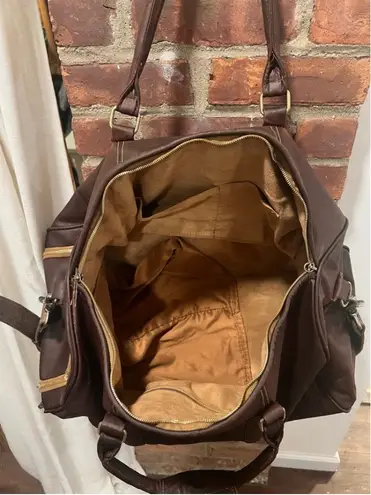 Classic Leather Duffel Weekender bag Brown