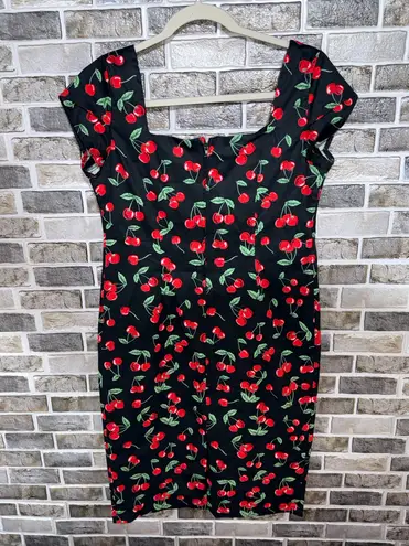 Hell Bunny NWT Vixen Cherry Pinup Dress Sz M