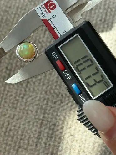 Brand New Natural Opal 9K Solid White Gold Sphere Bezel Settings Earrings/Studs Multiple