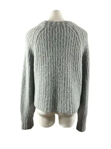 Arlene Knitted Short V neck Gray Chunky Cardigan Sweater Size L