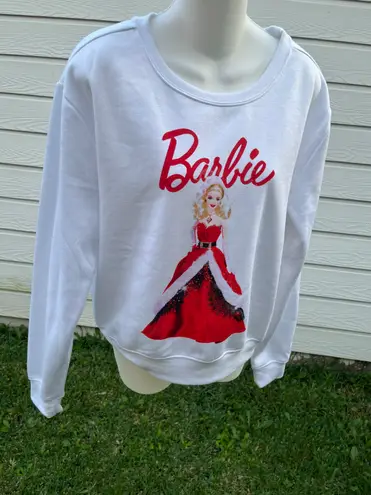 Barbie Christmas Cropped Crewneck White Size XL