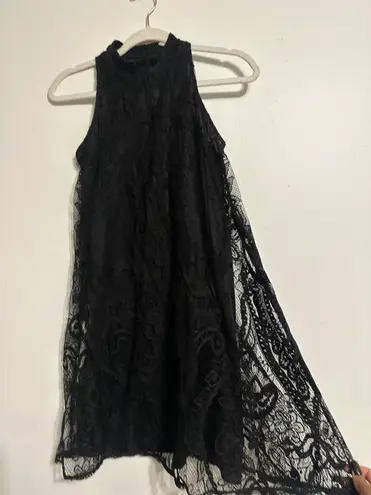 Xhilaration Black Lace Sleeveless Dress Lined Polyester EUC Women's XS