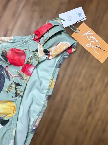 Kona Sol Womens Small Double Tab Medium Coverage Hipster Bikini Bottom Beachwear