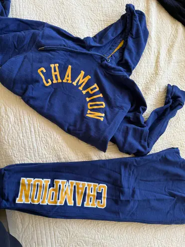 Champion  blue and yellow Sweatshirt and sweatpants set thumbnail 2