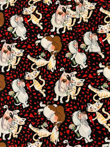 S.C.R.U.B.S. Dog Cat Heart Love Scrub Top Large