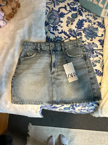 ZARA Blue Denim Mini Skirt