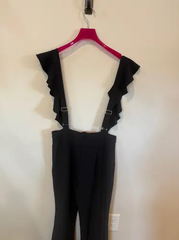 Miss V NWOT Elegant Black Ruffle Strap Jumpsuit Size M