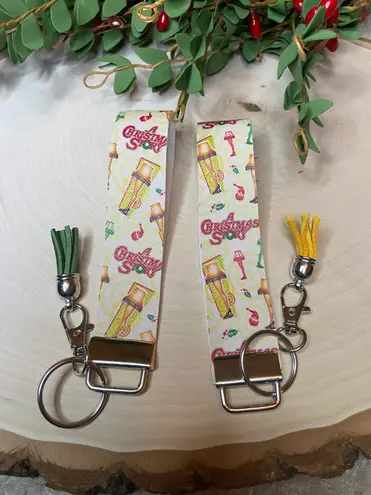 Handmade Christmas Story Leg Lamp Funny Yellow Keychain Wristlets