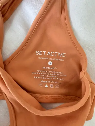 SET active Sport body Dip Bra and Leggings Set in Orange