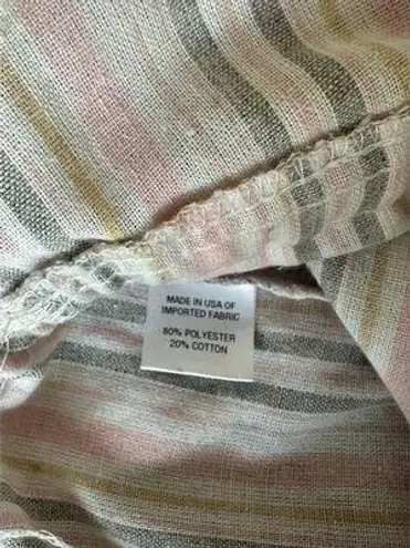 Drew by Anthropologie pink gray gold striped wide leg jumpsuit size Small