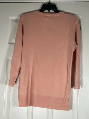 Jaclyn Smith Collection Women's Pink 3/4 Sleeve Sweater With Grommet Design XL