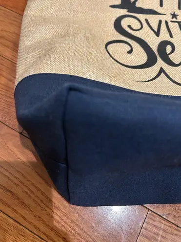 Bon Voyage NWT Starboard Tan and Blue Canvas Beach Tote Bag