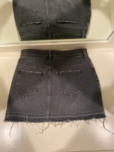Pacsun black jean skirt hot sale