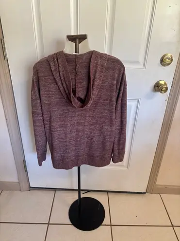 Matilda Jane Small Good Hart V neck burgundy Pebble Creek Marled Tunic hoodie
