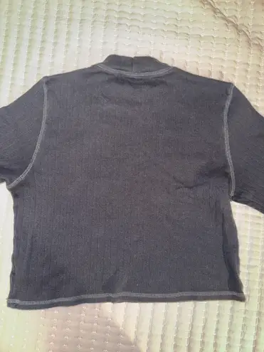 American Eagle Black Mock-Neck Long Sleeve Shirt