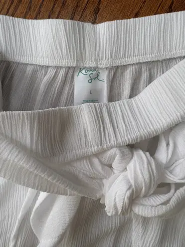 Kona Sol White Swim Beach Cover Up Wide Leg Pants