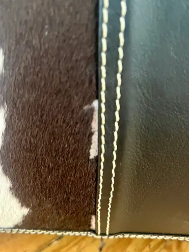 cowhide crossbody duffle bag carry on bag Black