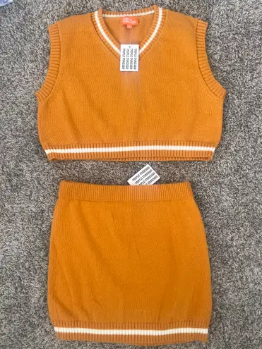 Triple Threads Sweater Set Orange Size M