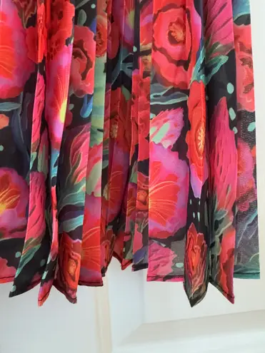 Farm Rio Garden Party Pleated Drop-Waist Maxi Dress, Size XS