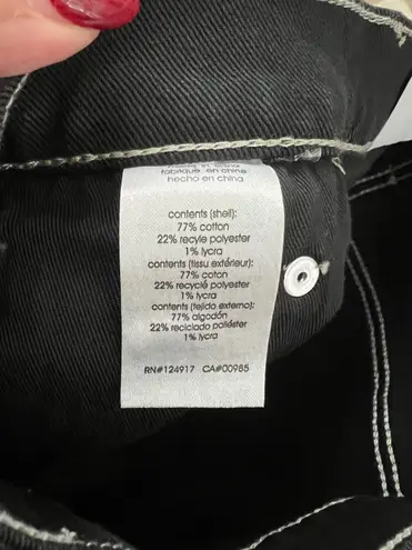 We Wore What The Danielle High Rise Vintage Straight NWT in Black/white stitching