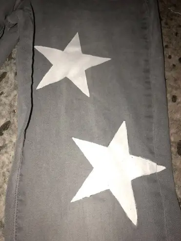 Hand Painted Star Jeans Gray Size 10