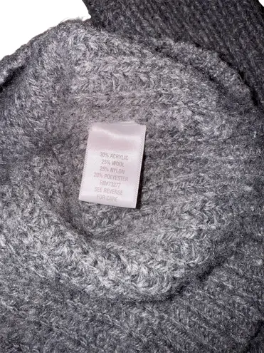 Apt. 9  Wool Chunky Knit Gray Cowl Neck Beaded Sweater Size Medium - Image 4