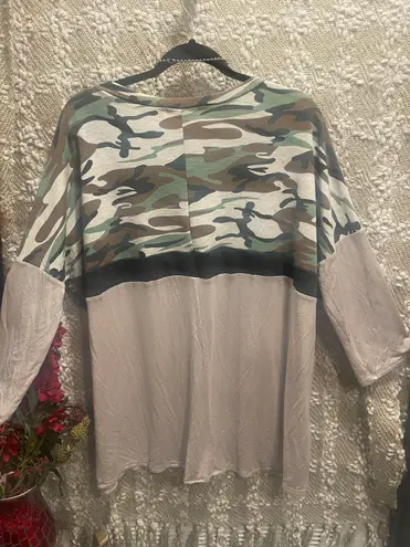 Love j Modern camo print top plus size 18.