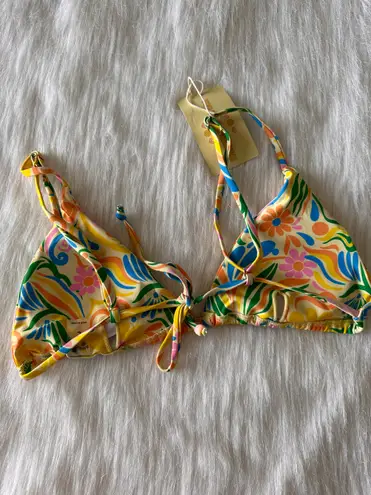 Aurelle Swim NWT Marseille Tie Front Bikini Top