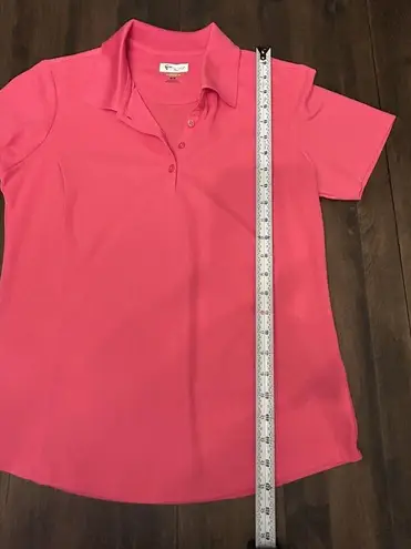 Greg Norman Women's Freedom Micro Pique Stretch Polo Pink Medium Play Dry SPF20