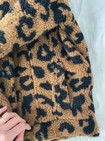 Urban Outfitters Faux Fur Leopard Jacket Multi