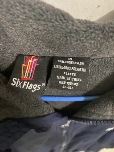 Men’s Six Flags Fleece Coat Blue Size XL