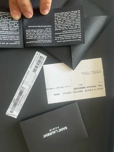 Saint Laurent YSL Leather Clutch Uptown Black