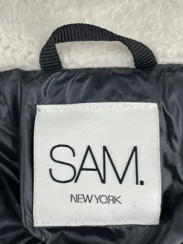 SAM. Ellie Down Jacket Caviar Black Puffer Bomber Shearling Outdoors Coat Size M