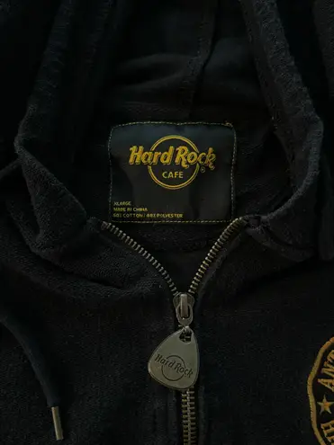 Hard Rock Cafe Vintage World famous Vienna Anti-established embroidered Zip hoodie jacket Size X-