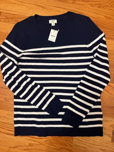 J.Crew  Navy and White Striped Sweater