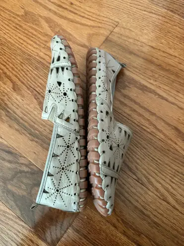 Spring Step New Fusaro Perforated Leather Comfort Loafer Shoe Gray, Sz 40/9