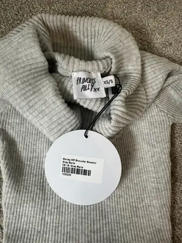 Princess Polly Gray Off the Shoulder Sweater 