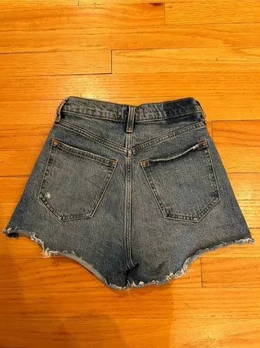 Abercrombie & Fitch High Rise Denim 90s Cut Off Shorts