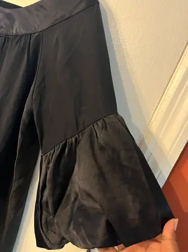 GRAHAM And SPENCER 100% Silk Short Black Dress with Bell Sleeves Sz Small