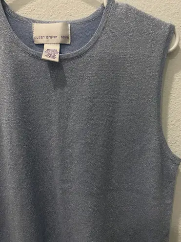 Susan Graver Blue Metalic Tank Size Medium
