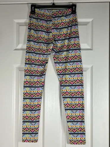 Say What? Say What? Women's Colorful Aztec Print Leggings Size Medium - Image 2