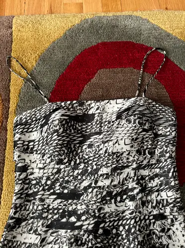 JS Collections Nordstrom Black and White Animal Print Spaghetti Strap Dress 6