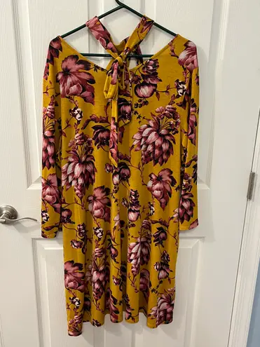 Paisley Grace Plus Size 2X Floral Mustard Dress