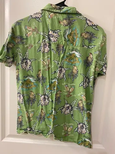 Jimmy Buffett Margaritaville Button Up Tee Green Size M