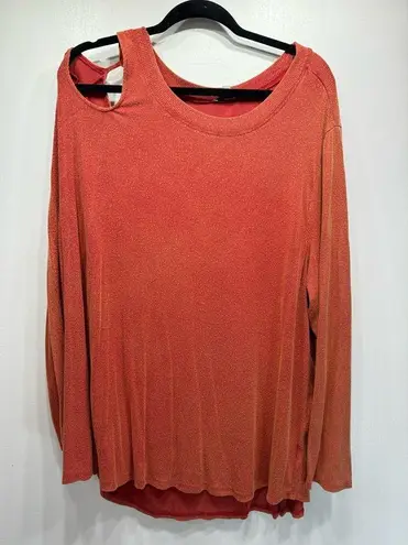 White Birch NEW Rust Orange Asymmetric Tunic with Shoulder Cutout Size 3XL
