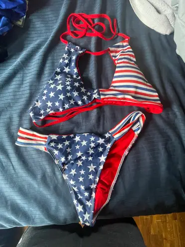 American Flag Bikini Set Medium Red