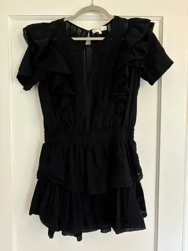 Love Shack Fancy Black Mini Heritage Dress