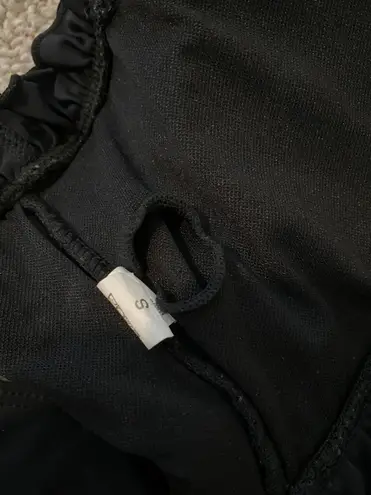 Shirred Bandeau Bikini Swimsuit Black