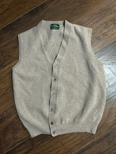 Alan Paine super geelong lambswool sleeveless buttondown vest Tan